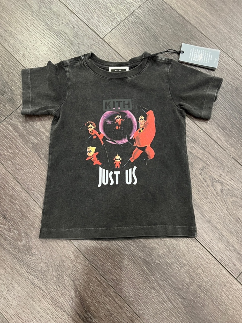 Kith Black 'Just Us' Graphic Short Sleeve Tee with Red Character Print
